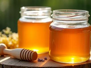 Jars of honey from Heather's Honey