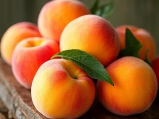 Freshly picked peaches from Titan Farms